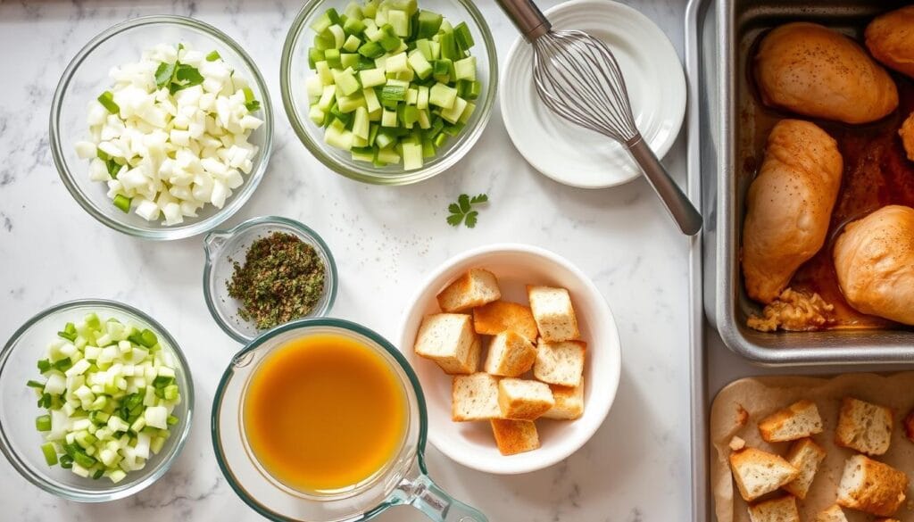 Chicken Dressing Assembly Steps