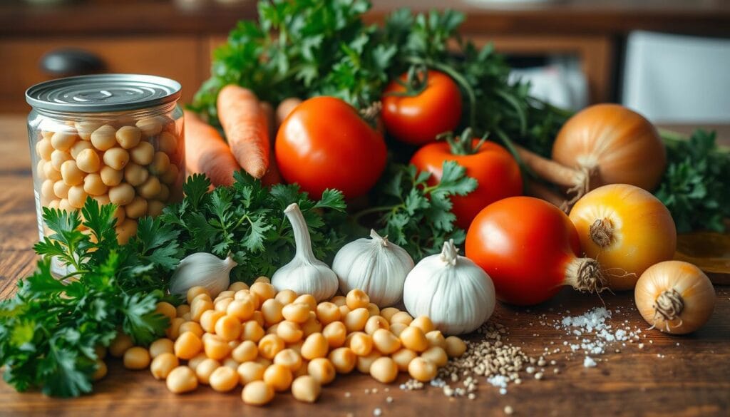 Ingredients for Garlic Chickpea Soup