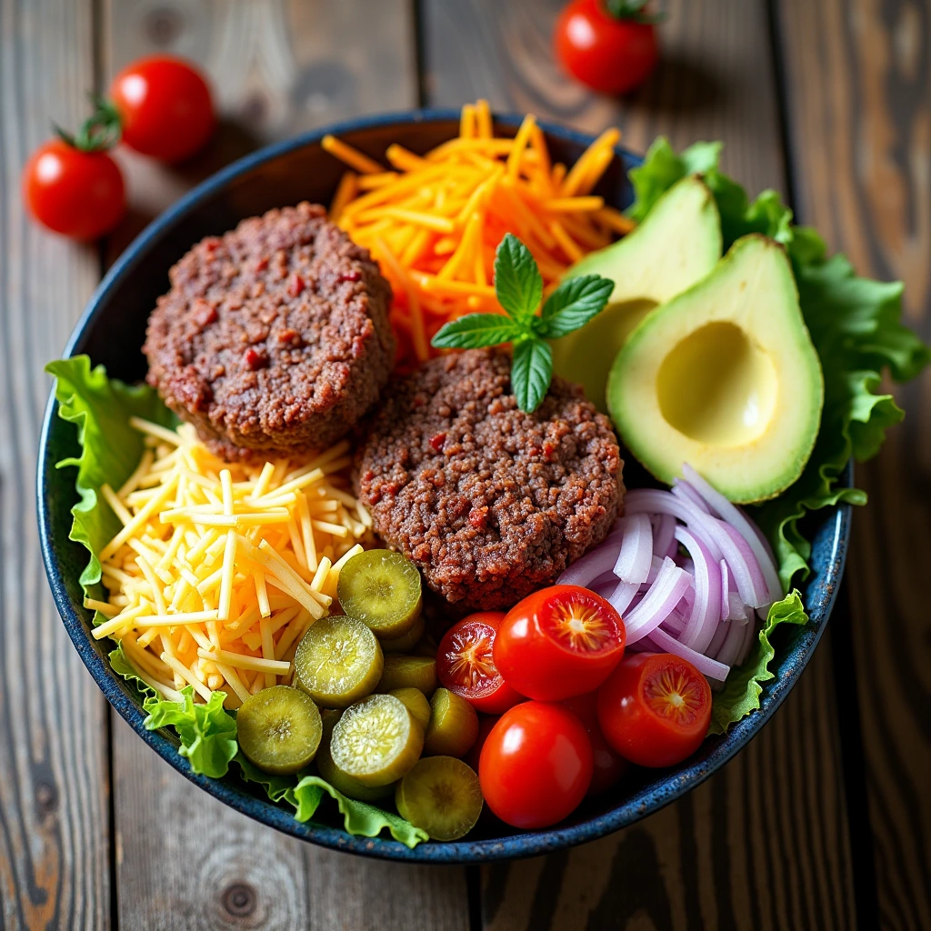 Keto Loaded Burger Bowl