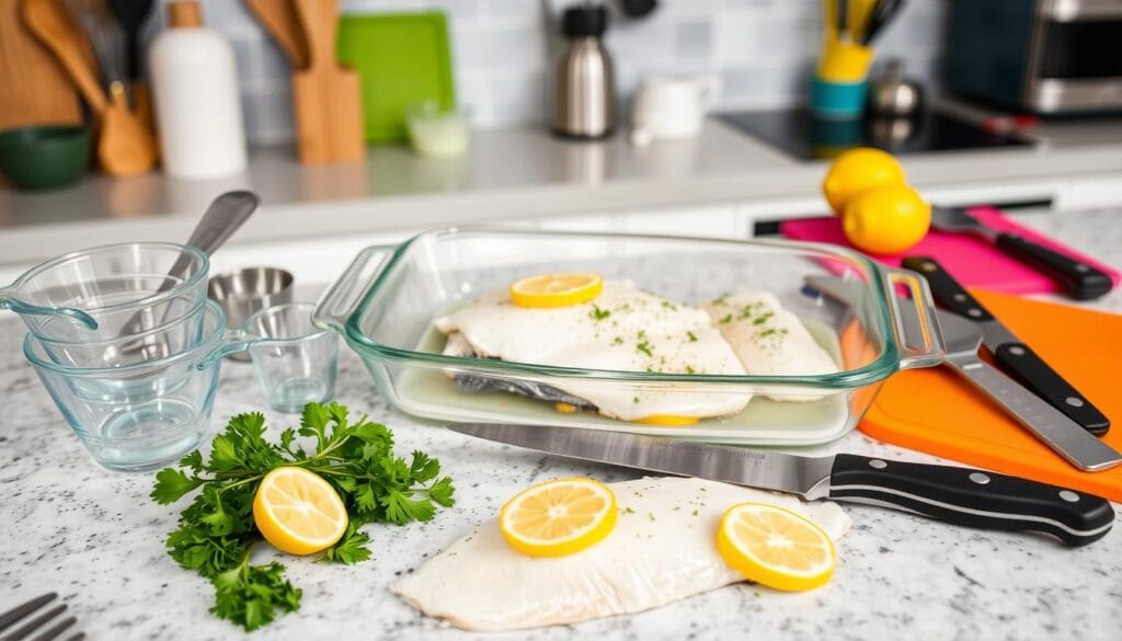 Kitchen tools for baked tilapia recipe