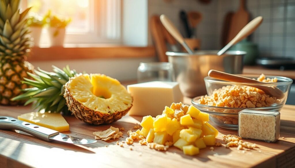 Pineapple Cheese Bake Preparation