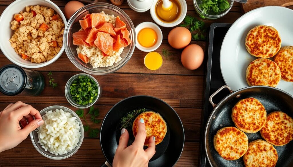 Salmon Patties Preparation Steps