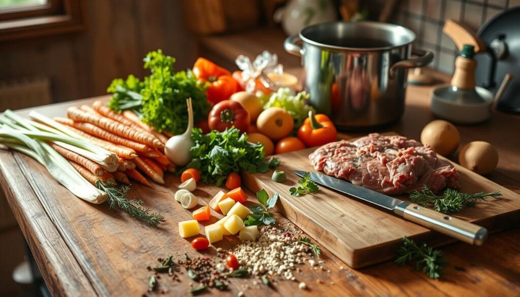 Vegetable Beef Soup Preparation