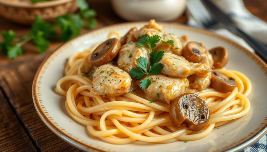 chicken marsala with fettuccine